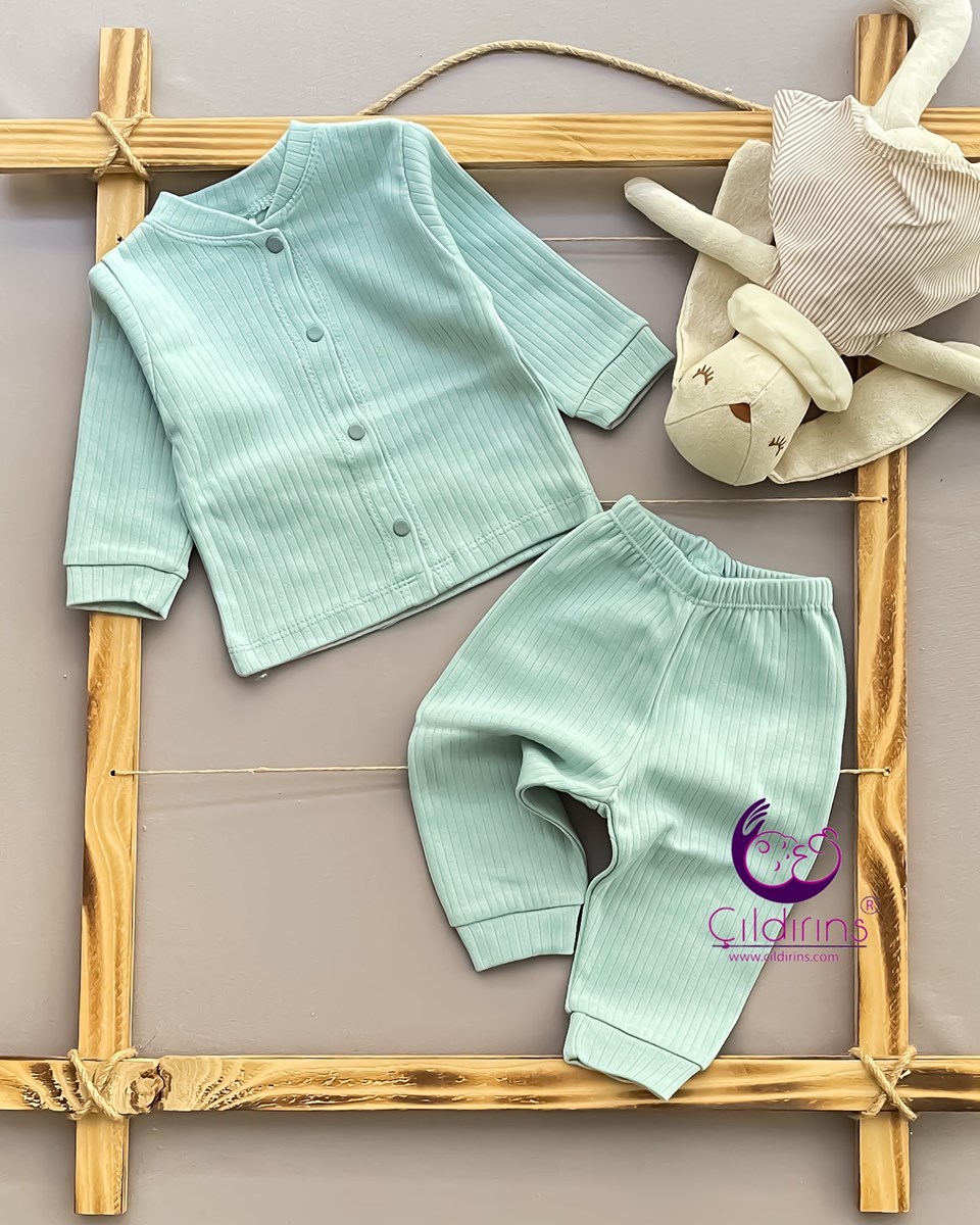 Babyselen Raporlu Kumaş Bebek Pijama Takımı - YEŞİL