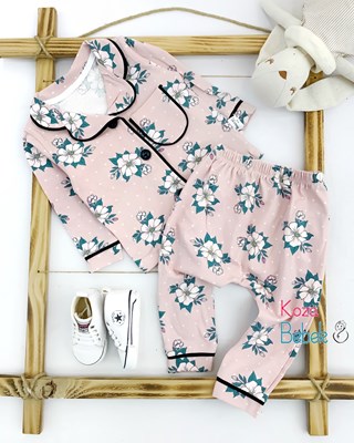 Miniapple Orkide Baskılı 2’li Bebek Pijama Takımı
