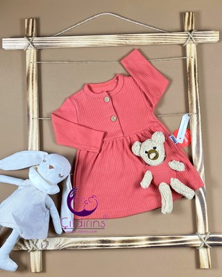 Miniapple Fitilli Kumaş Oyuncaklı Bebek Elbisesi - HARDAL