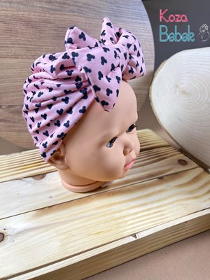 New World Küçük Minnie Desenli Fiyonklu Bebek Bonesi - Pembe