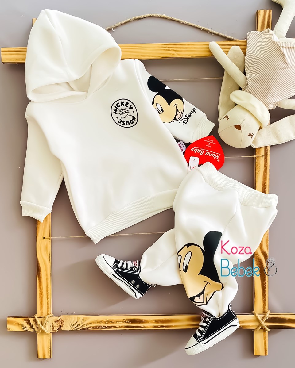 Miniapple Disney Mickey Mouse Baskılı 2’li Bebek Takımı