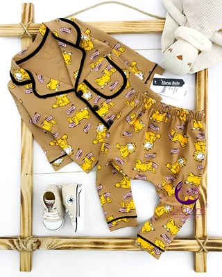 Miniapple Garfield Baskılı 2’li Bebek Pijama Takımı - MAVİ