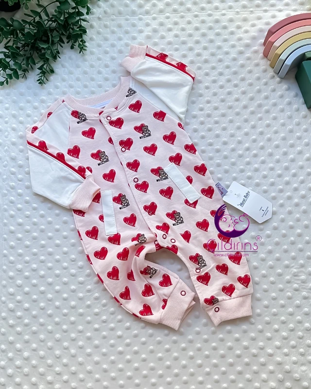 Miniapple Kalpli Moşino Çıtçıtlı Bebek Tulumu