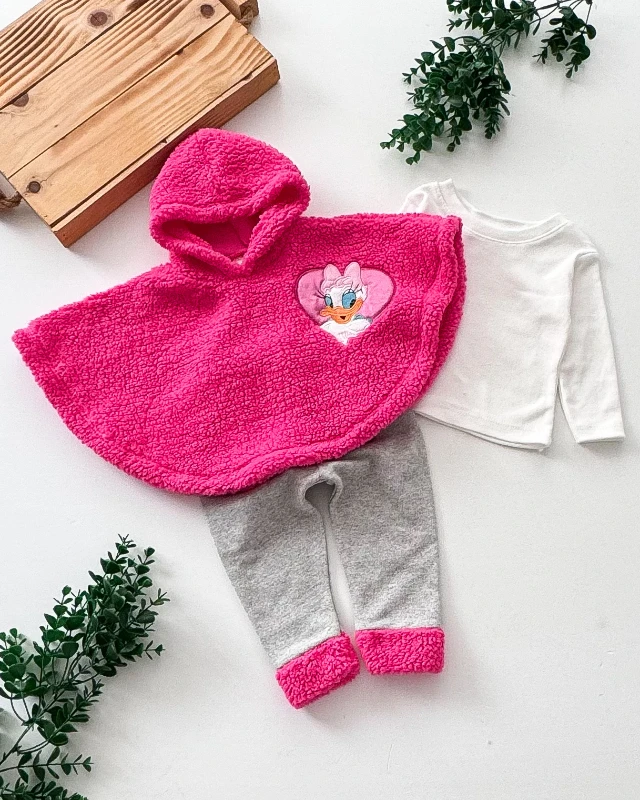 Cuscino Dasy Duck Nakışlı Pelerinli Badili 3’lü Bebek Takımı