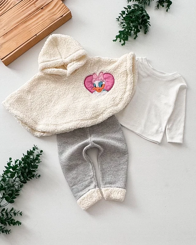 Cuscino Dasy Duck Nakışlı Pelerinli Badili 3’lü Bebek Takımı
