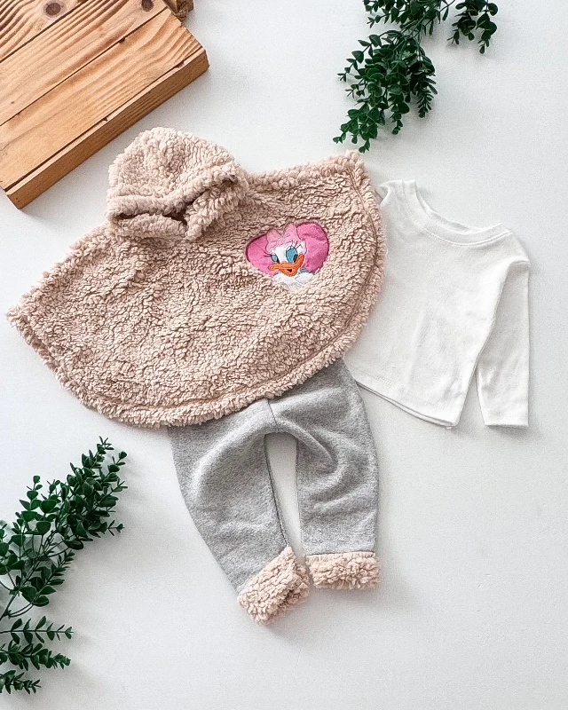 Cuscino Dasy Duck Nakışlı Pelerinli Badili 3’lü Bebek Takımı