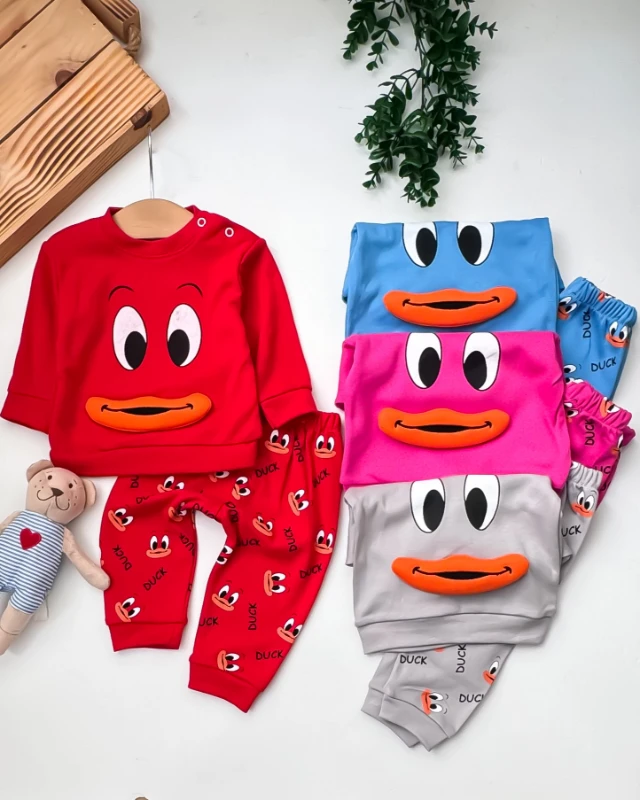 Crzy Sevimli Ördek Nakışlı 2’li Bebek Takım
