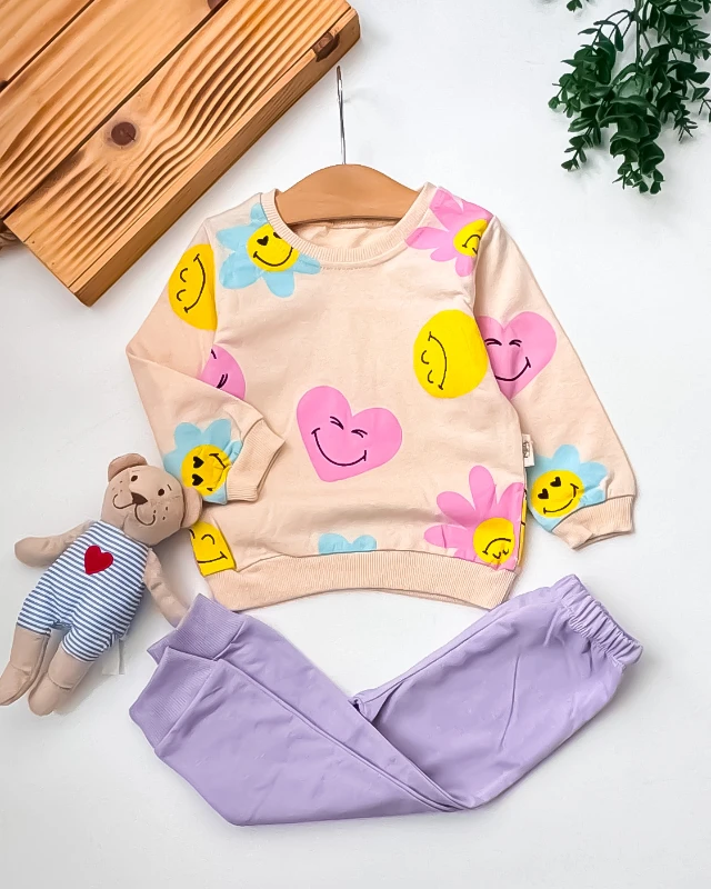 Pccl Büyük Yaş Smile Kalp Baskılı 2’li Çocuk Takım