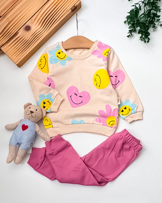 Pccl Büyük Yaş Smile Kalp Baskılı 2’li Çocuk Takım