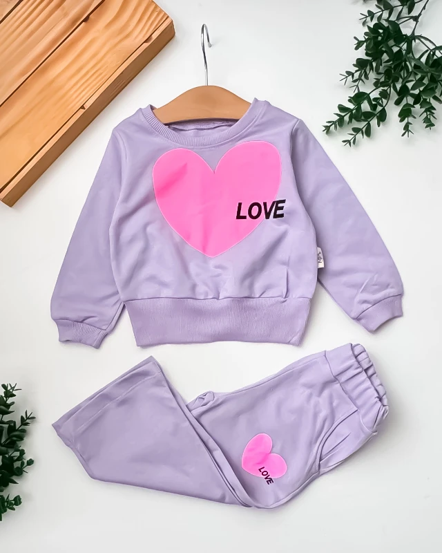 Pccl Büyük Yaş Love Kalp Baskılı 2’li Çocuk Takım