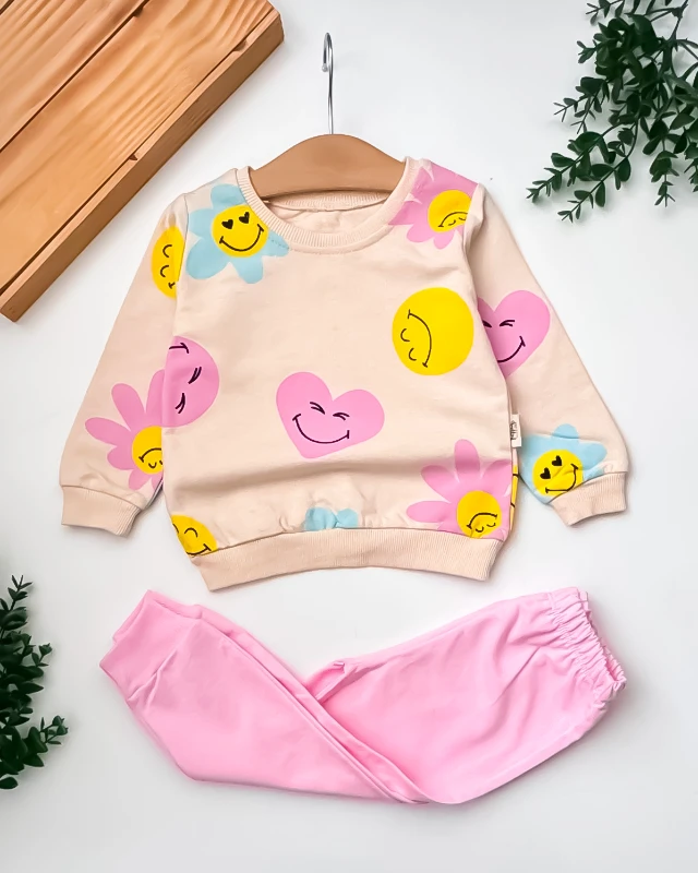 Pccl Büyük Yaş Smile Kalp Baskılı 2’li Çocuk Takım