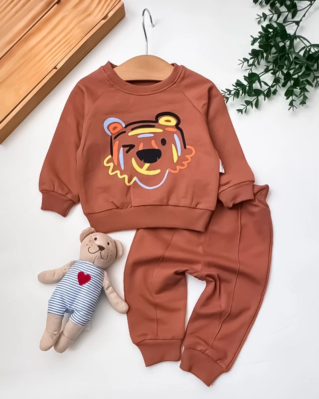 Pccl Renkli Ayıcık Baskılı 2’li Bebek Takım