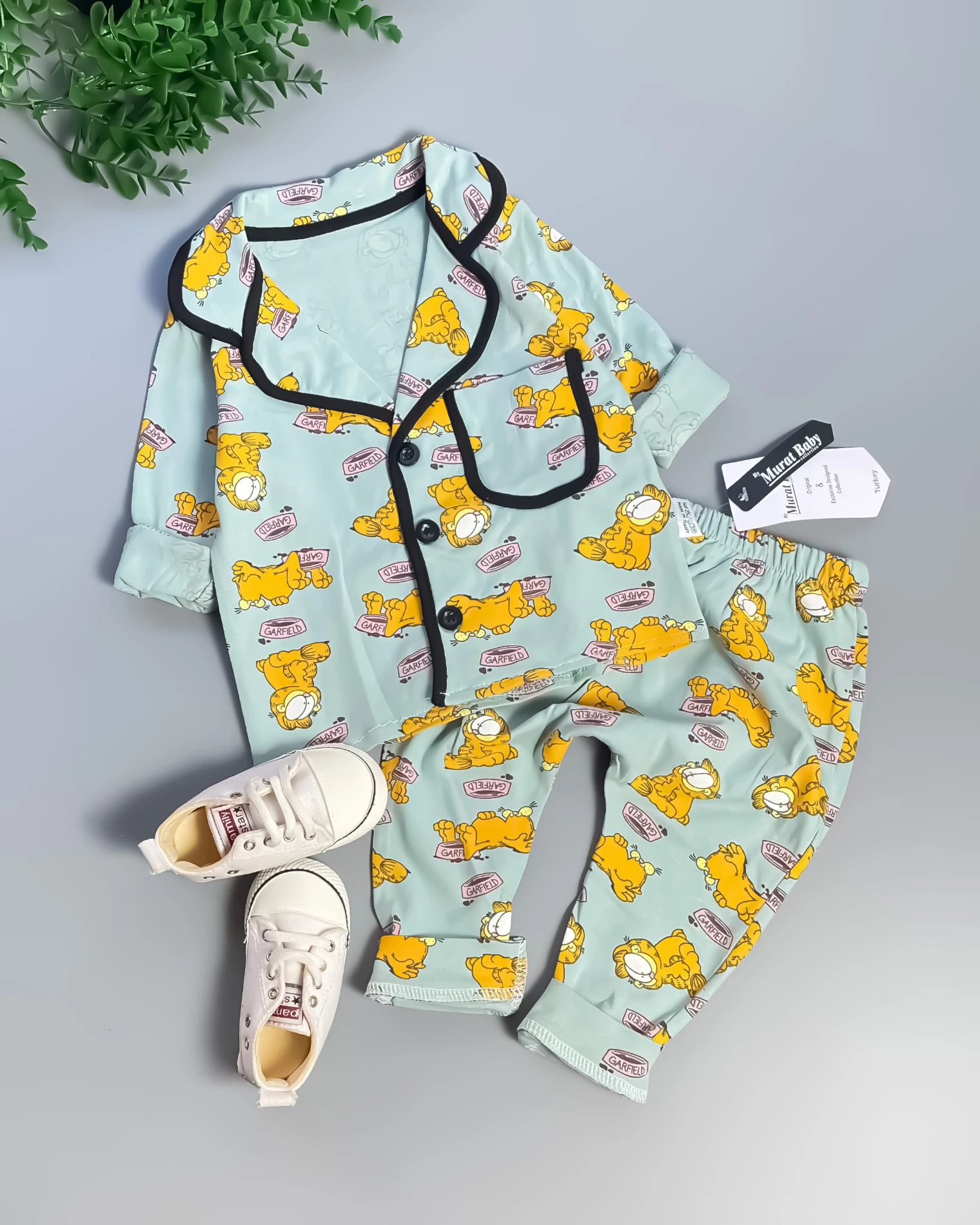 Miniapple Garffieldd Baskılı 2’li Bebek Pijama Takımı