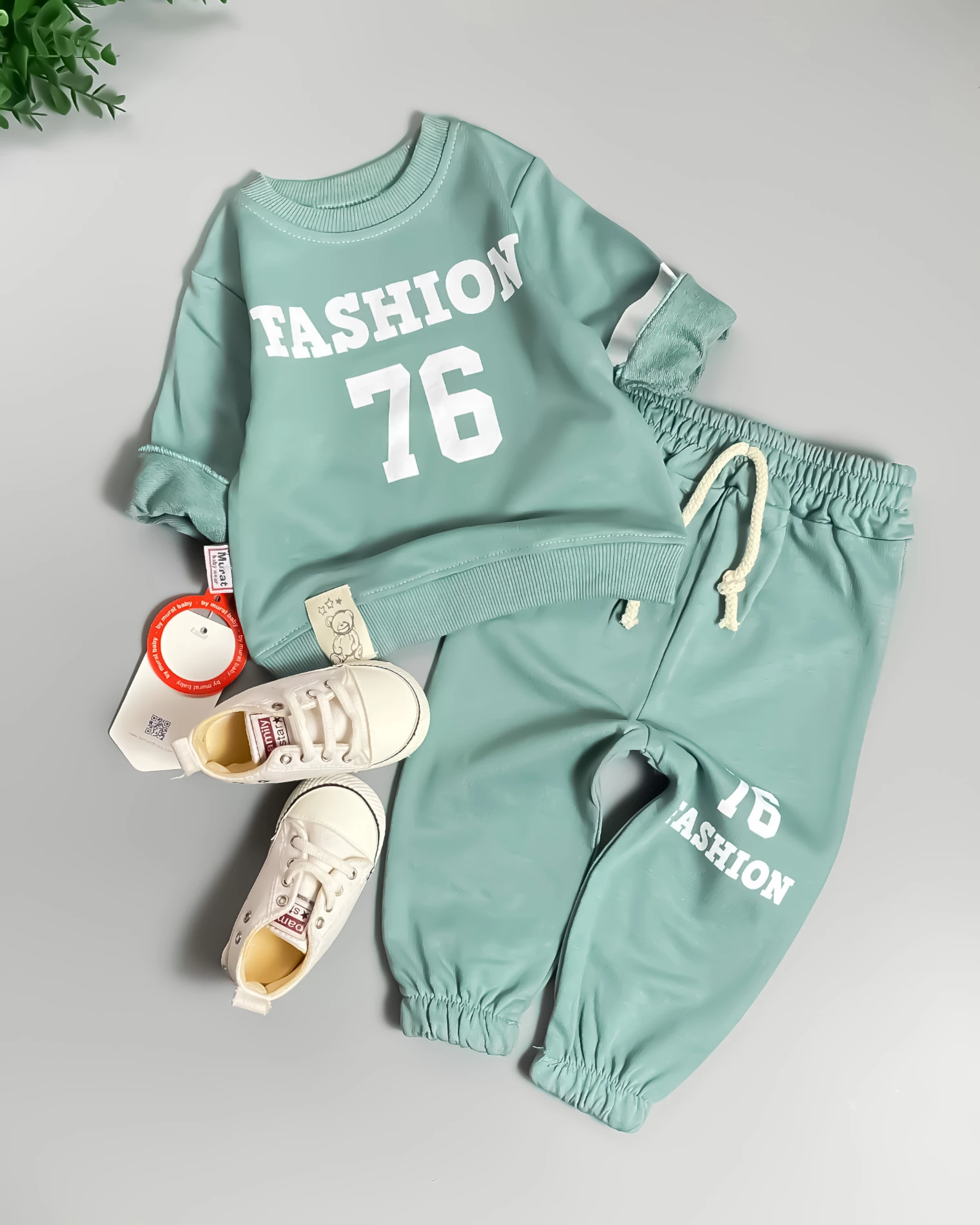 Miniapple Fashion 76 Baskılı 2’li Bebek Takımı - AÇIK YEŞİL
