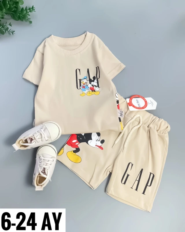 Miniapple Yazlık  Gapp Duck ve Miki Baskılı 2’li Bebek Takımı - HAKİ