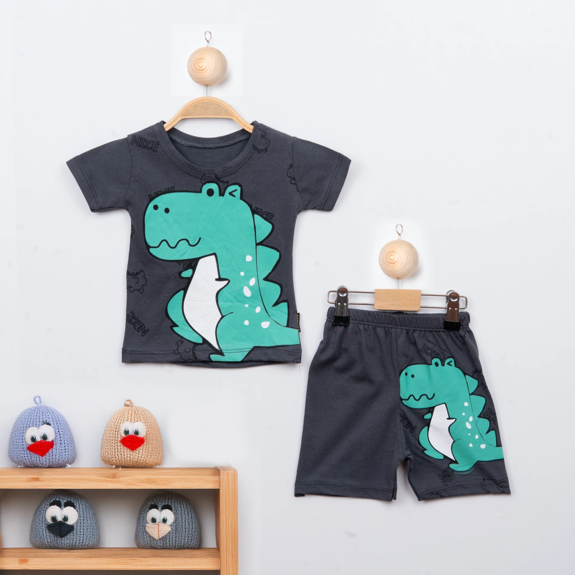 Cuscino Yazlık Dinozor Baskılı 2’li Bebek Takım
