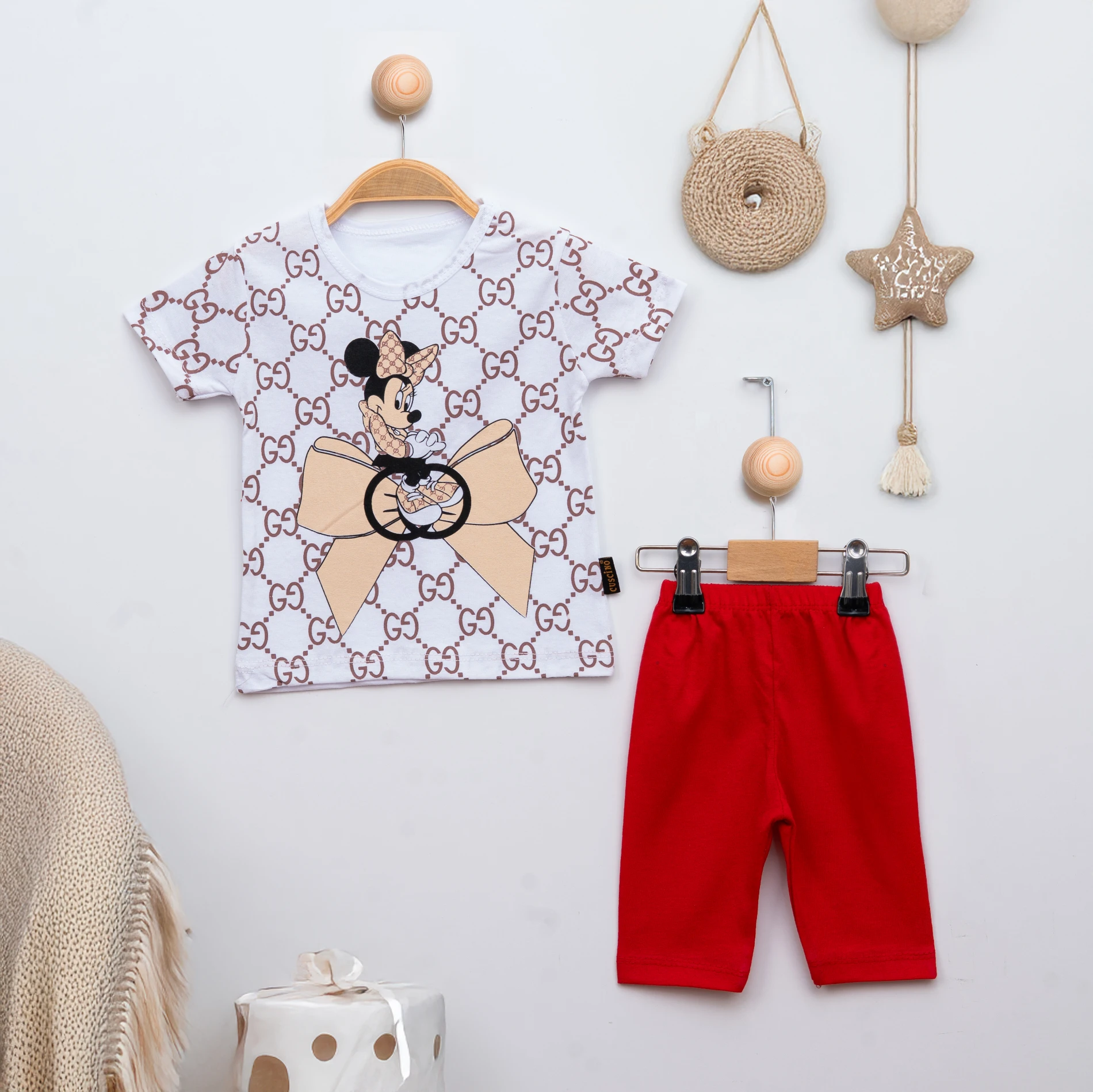 Cuscino Yazlık Guci Minie Baskılı 2’li Bebek Takım