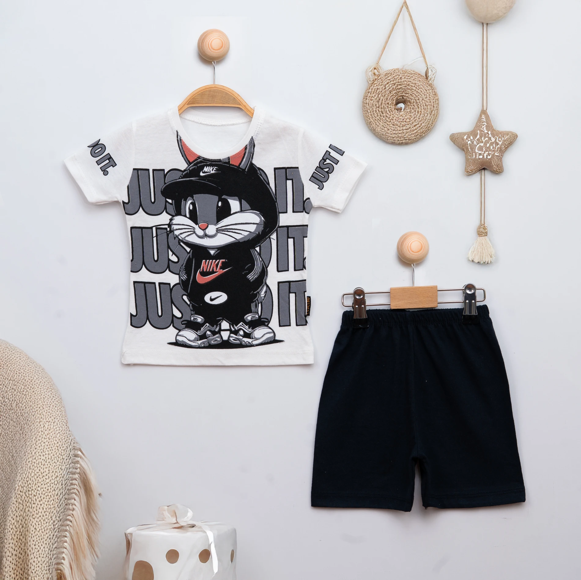 Cuscino Yazlık Just Do İt Tavşan Baskılı 2’li Bebek Takım