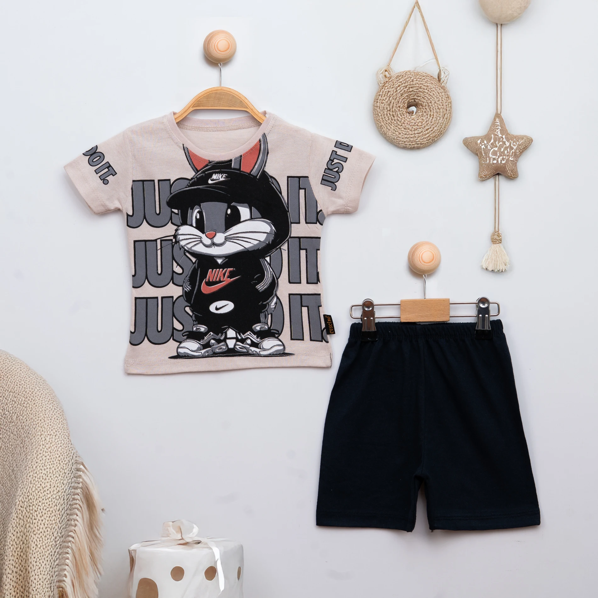 Cuscino Yazlık Just Do İt Tavşan Baskılı 2’li Bebek Takım