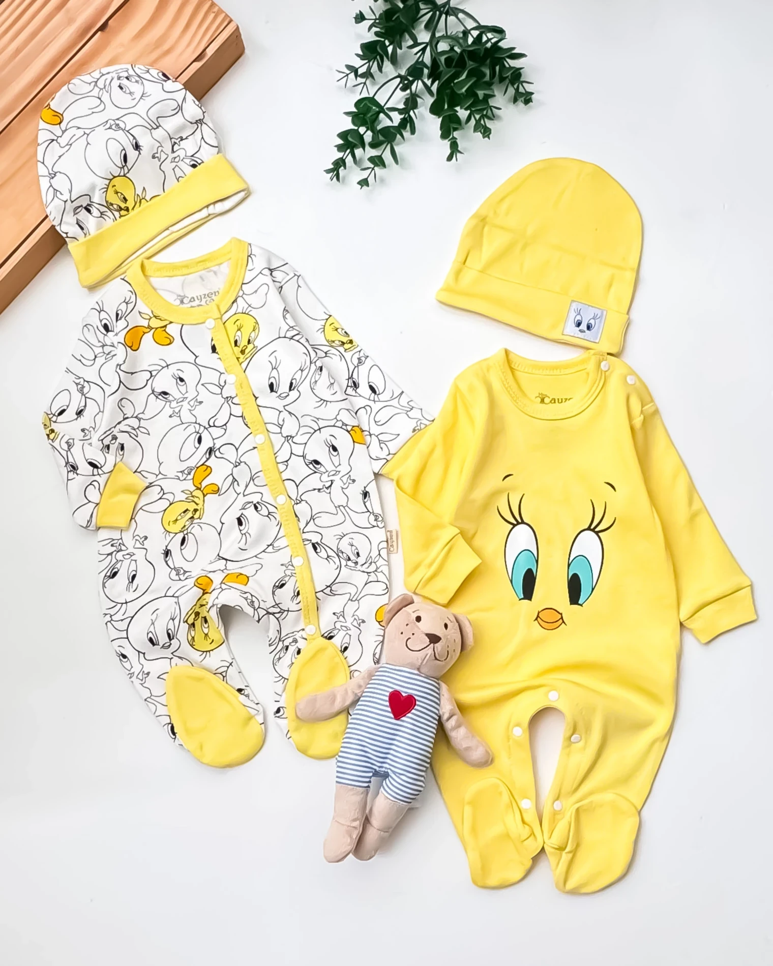 Cayzen Tiviti Baskılı 2’li Bebek Tulum Set