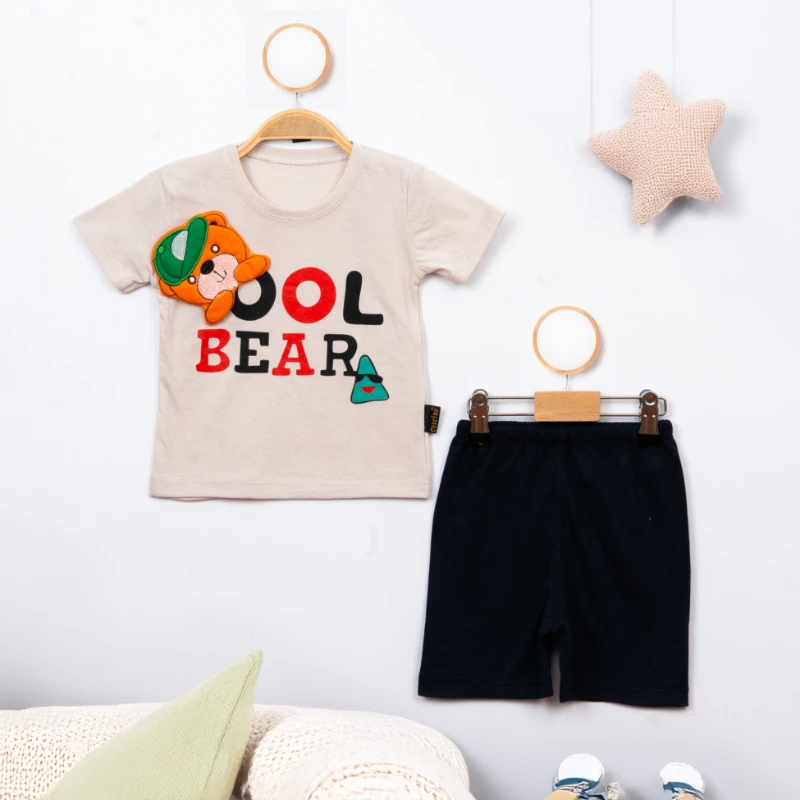 Cuscino Yazlık Cool Bear Baskılı 2’li Bebek Takım