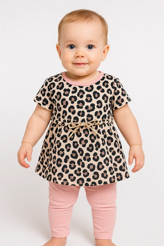 Baby Loops Yazlık Leopar Desenli 2’li Bebek Takım