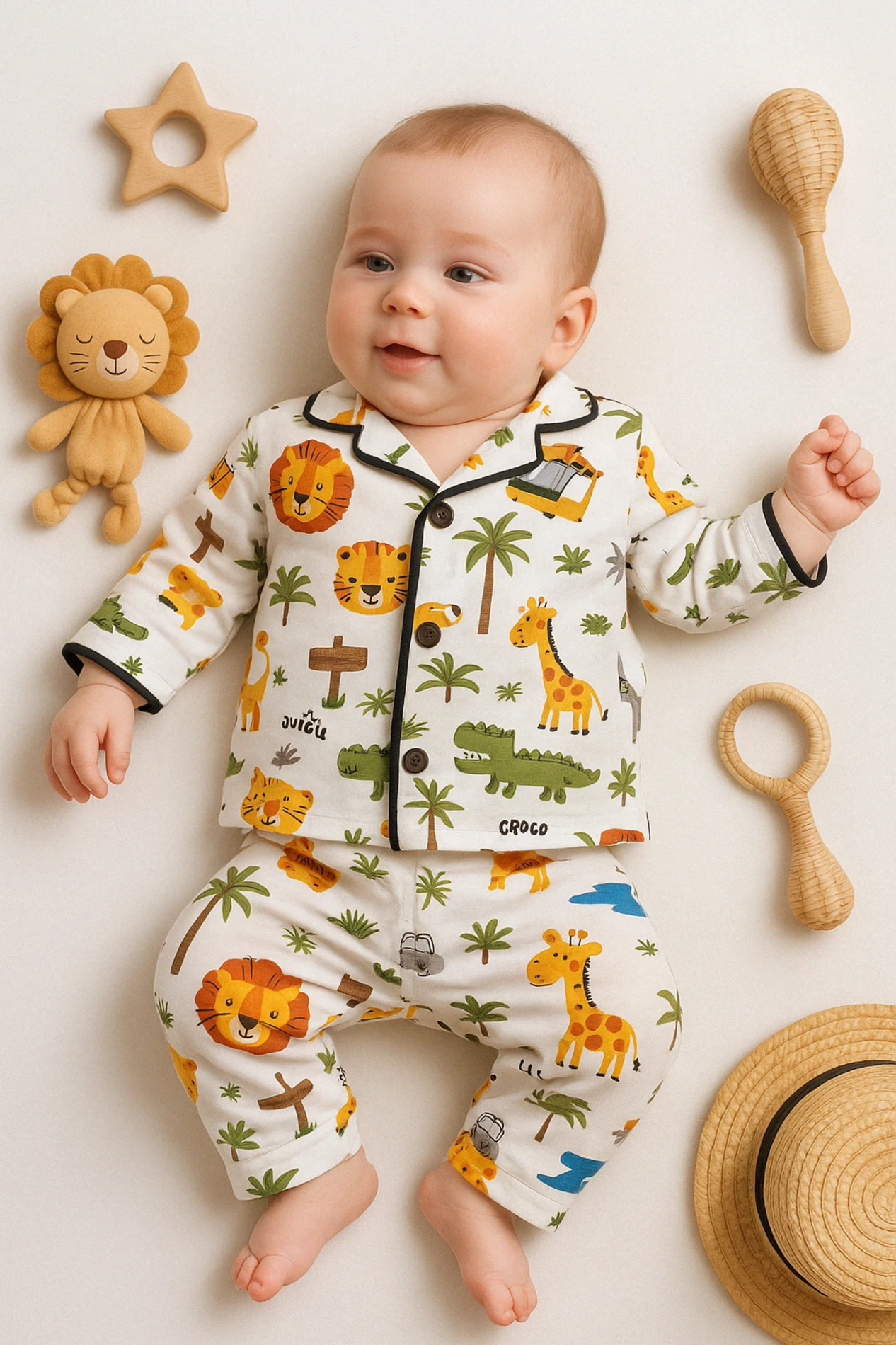 Dolaş Safari Baskılı 2’li Bebek Pijama Takım