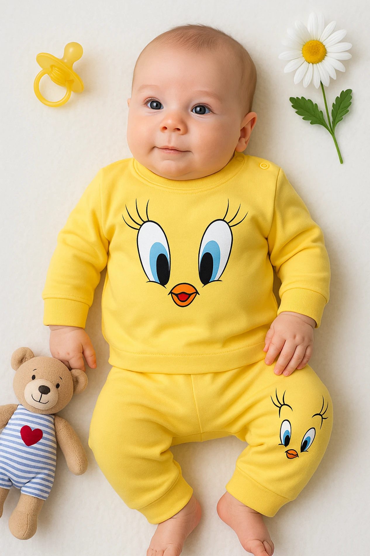 Minilove Büyük Tiviti Baskılı 2’li Bebek Pijama Takım