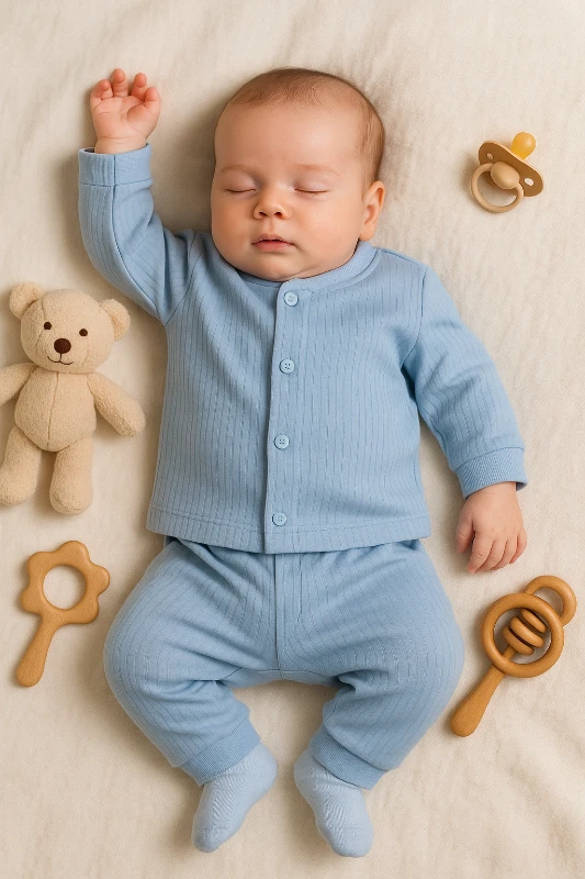 Babyselen Raporlu Kumaş 2’li Bebek Pijama Takım