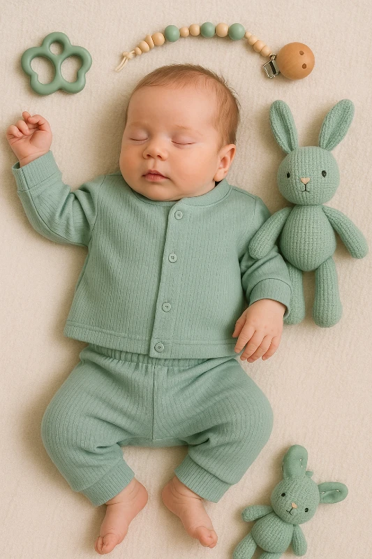 Babyselen Raporlu Kumaş 2’li Bebek Pijama Takım