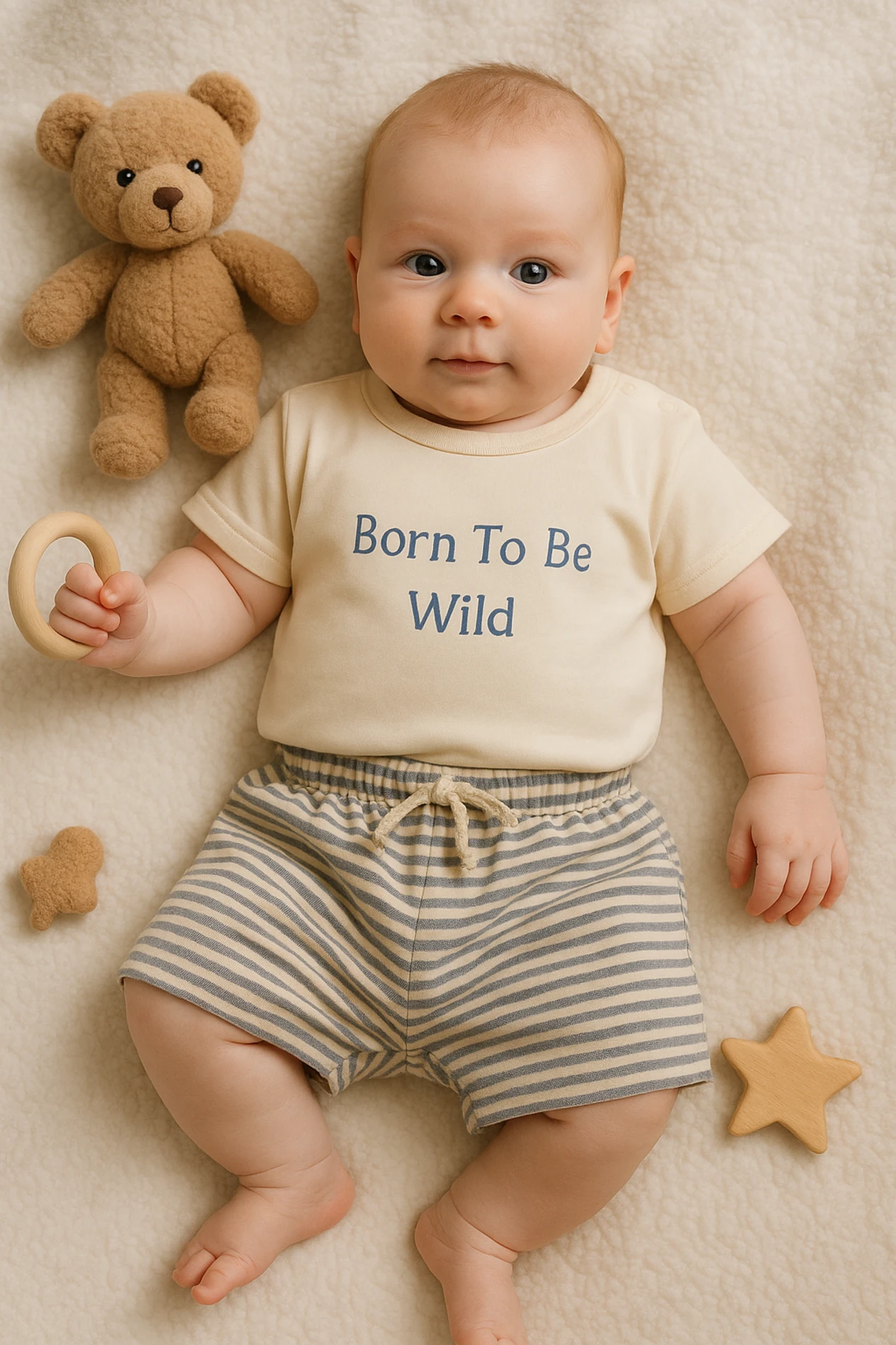 Yazlık Born To Be Wild Baskılı Şortlu 2’li Çocuk Takım