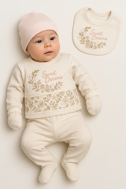 Babyim Dreams Nakışlı 5 Parça Hastane Çıkışı Seti