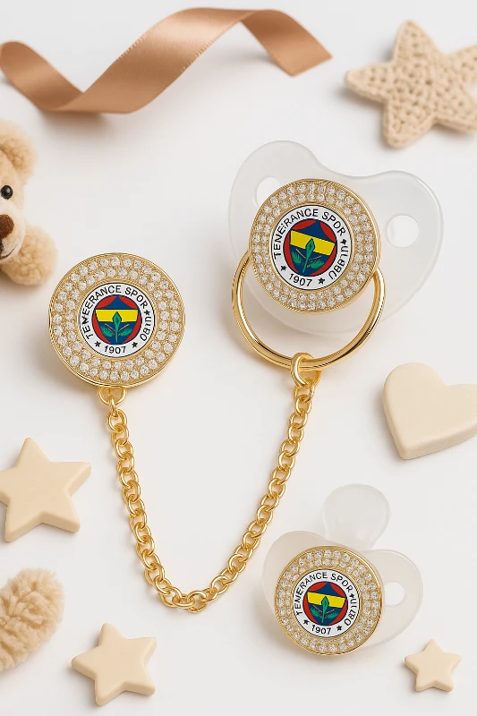 Taşlı Emzik Zinciri Emzik Tutacağı ve Emzik Set Model -19