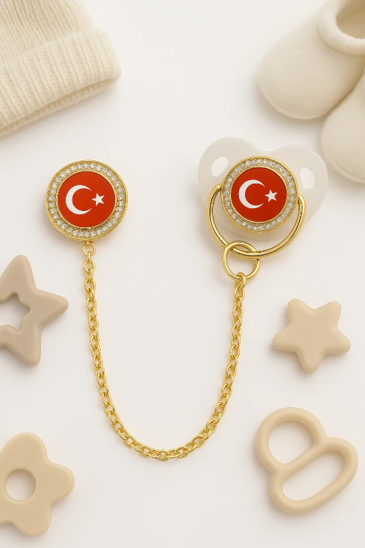 Taşlı Emzik Zinciri Emzik Tutacağı ve Emzik Set Model - 26