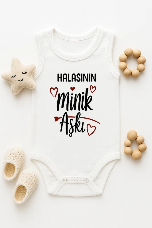 Askılı Halasının Minik Aşkı Baskılı Çıtçıtlı Bebek Badi