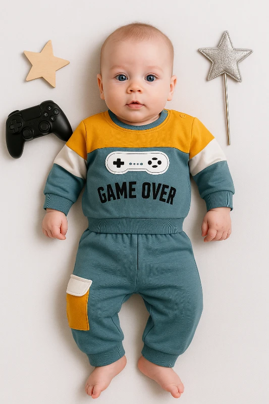 Game Over Baskılı 2’li Bebek Takım
