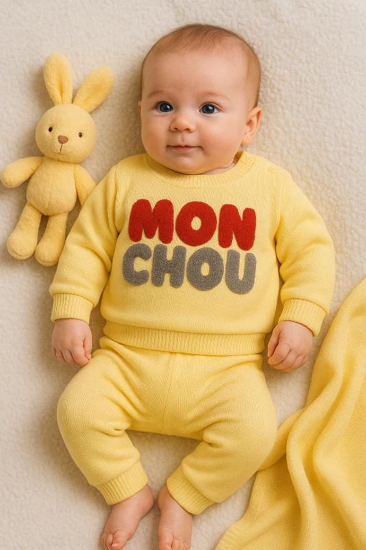 Mon Chou Nakışlı Raporlu Kumaş 2’li Bebek Takım