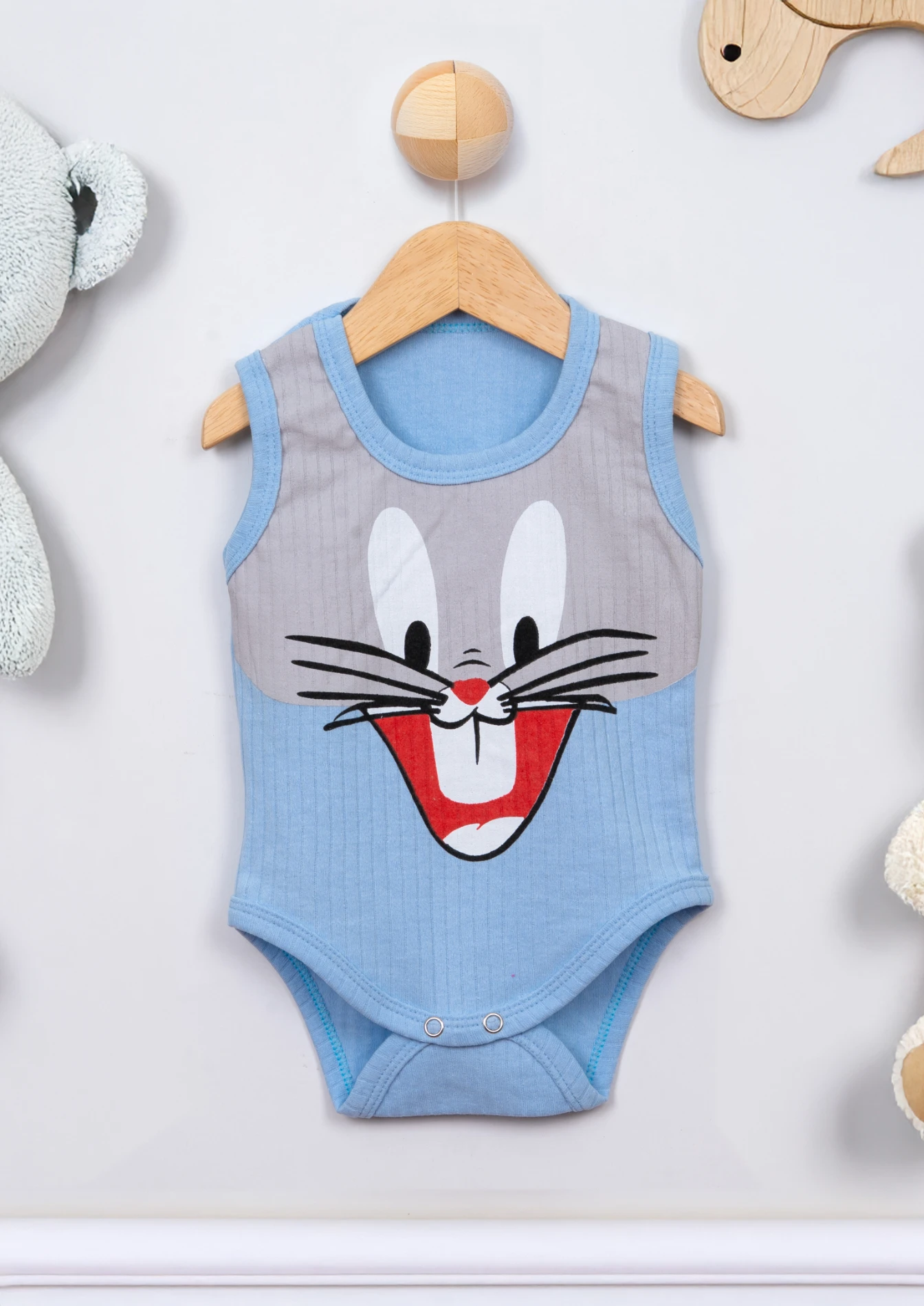 Bags Buny Baskılı Çıtçıtlı Bebek Badisi