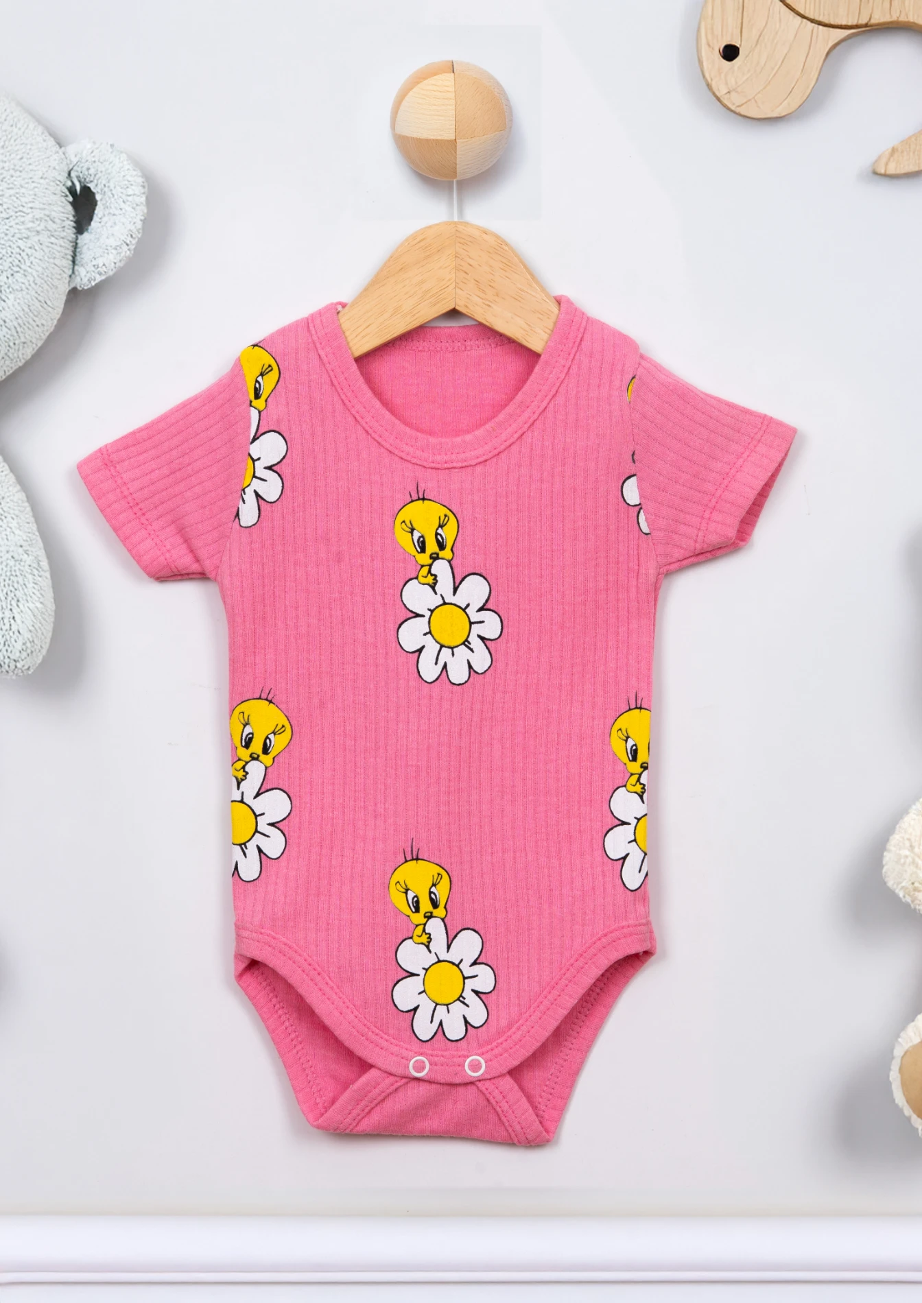 Cuscino Papatyalı Tiviti Naskılı Çıtçıtlı Badi