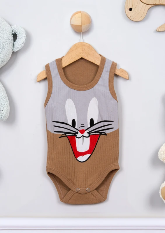 Bags Buny Baskılı Çıtçıtlı Bebek Badisi