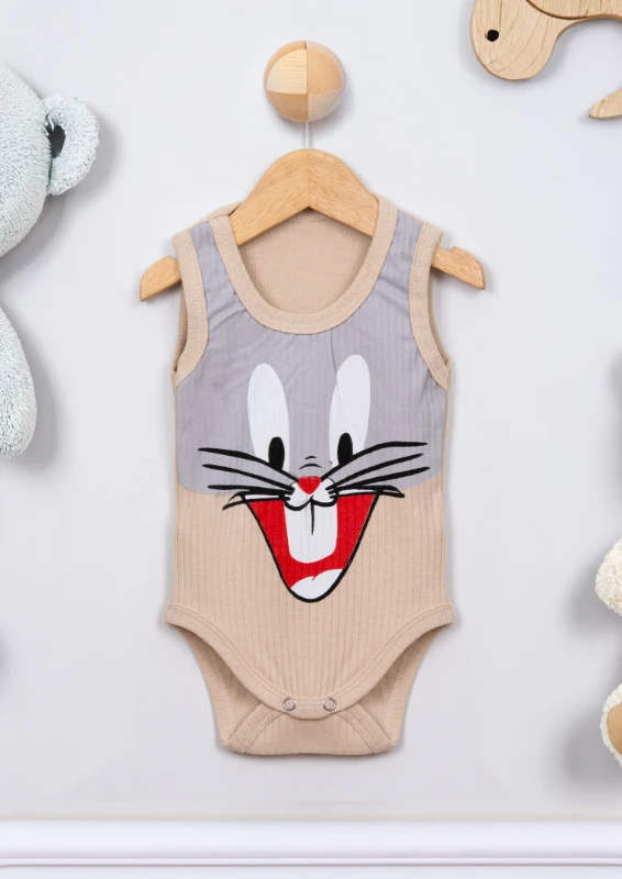 Bags Buny Baskılı Çıtçıtlı Bebek Badisi