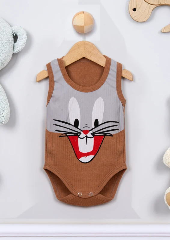 Bags Buny Baskılı Çıtçıtlı Bebek Badisi