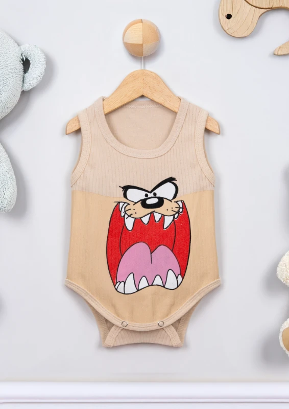 Taz Baskılı Çıtçıtlı Bebek Badi