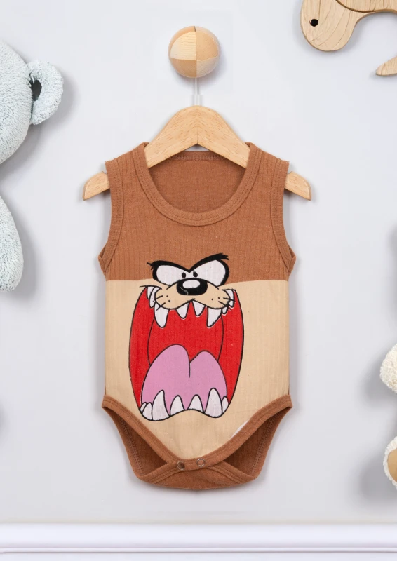 Taz Baskılı Çıtçıtlı Bebek Badi