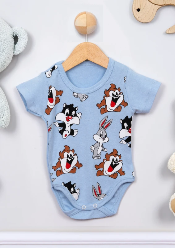 Sevimli Kahramanlar Baskılı Çıtçıtlı Bebek Badi