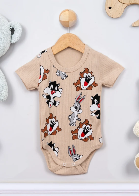 Sevimli Kahramanlar Baskılı Çıtçıtlı Bebek Badi