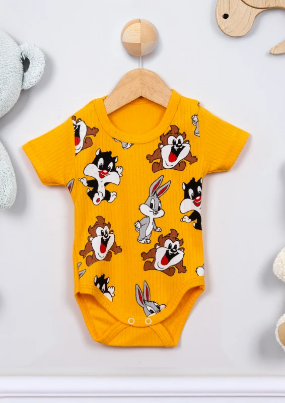 Sevimli Kahramanlar Baskılı Çıtçıtlı Bebek Badi