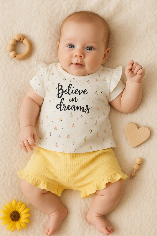 Yazlık Believe İn Dreams Baskılı 2’li Bebek Takım