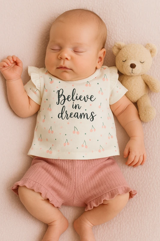 Yazlık Believe İn Dreams Baskılı 2’li Bebek Takım