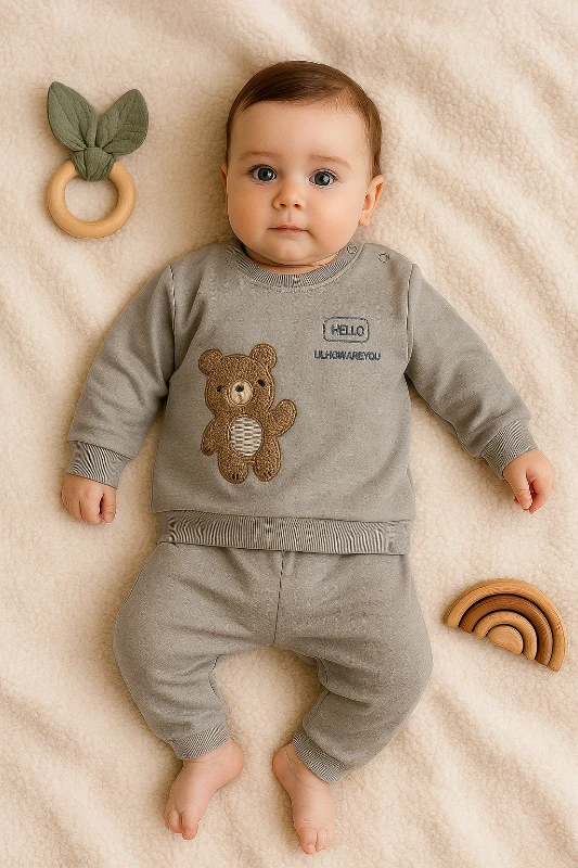 Süzene Hello Ayıcık Nakışlı 2’li Bebek Takım